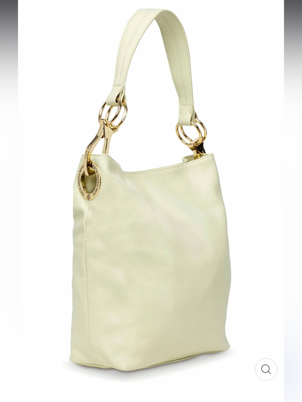 Anteprima nueve Jean Pierre klifa Cream Leather Shoulder Bag with Gold Hardware